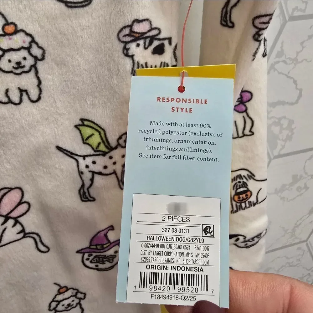 Nwt Girl's Cat & Jack Snuggly Soft Velour Halloween Pajama Set